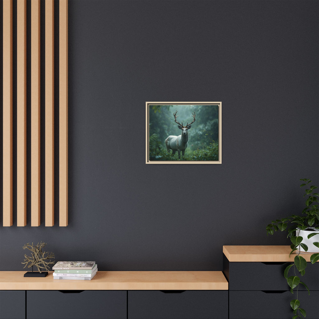 Framed Canvas Deer Forest Wildlife Wall Art