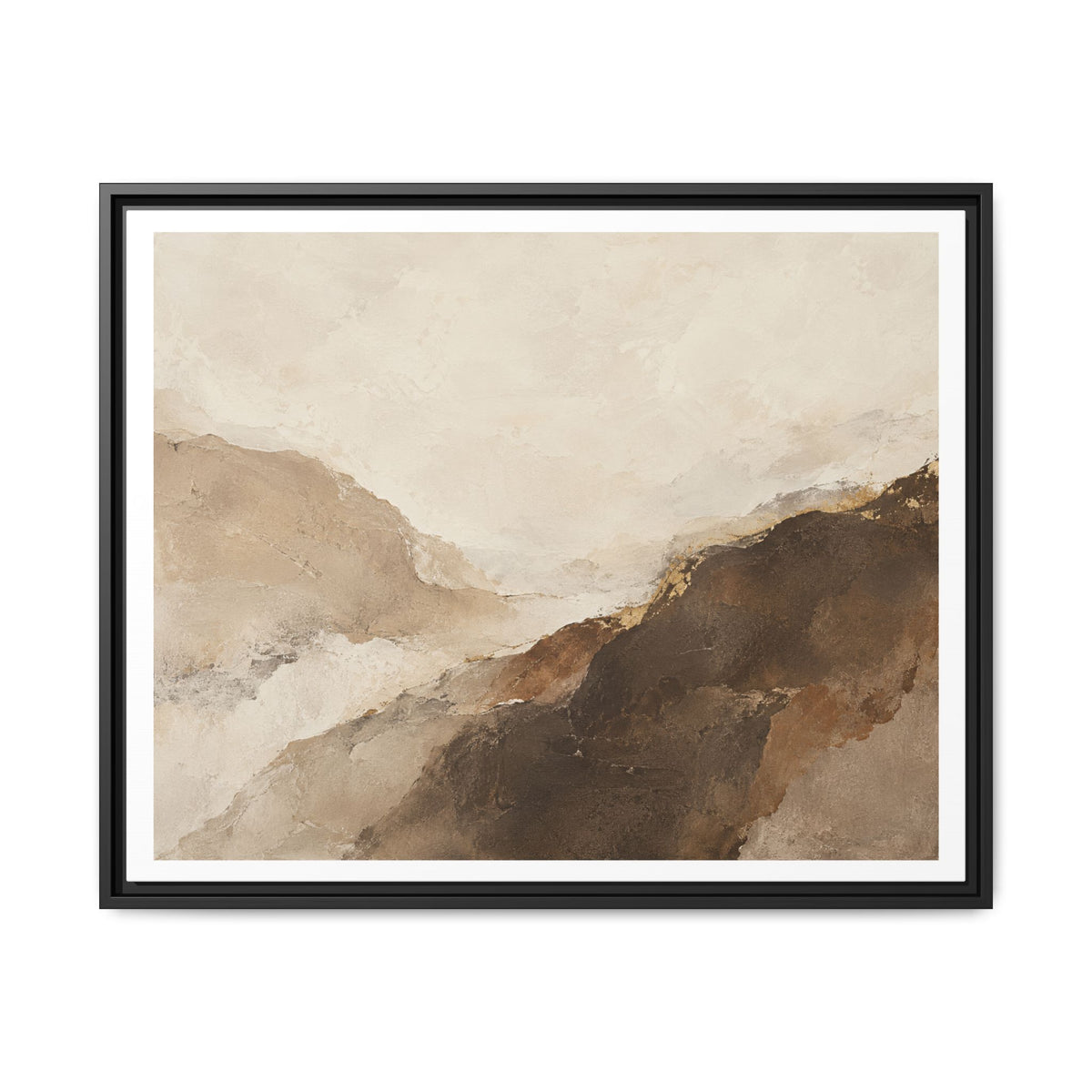 Abstract Neutral Landscape Framed Canvas Wall Art