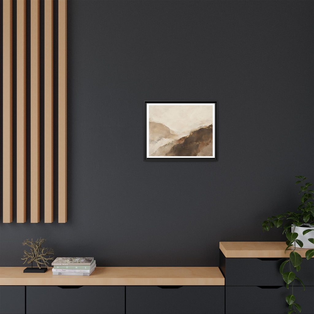 Abstract Neutral Landscape Framed Canvas Wall Art