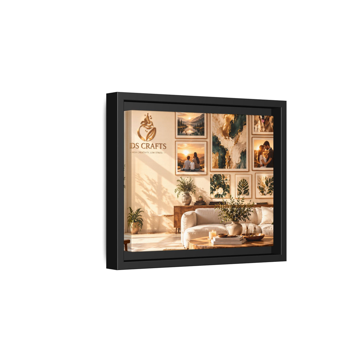 Framed Canvas Wall Art – Cozy Boho Living Room Gallery Decor