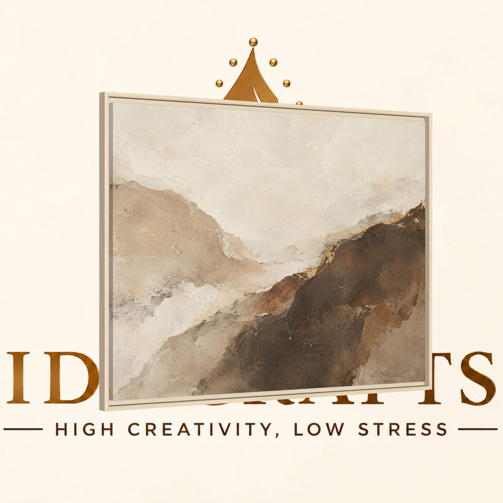Abstract Neutral Landscape Framed Canvas Wall Art