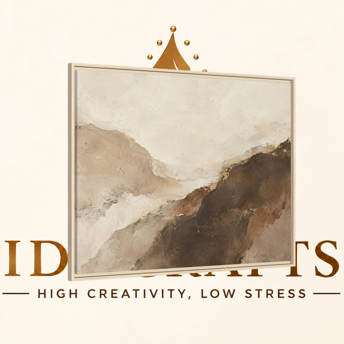 Abstract Neutral Landscape Framed Canvas Wall Art