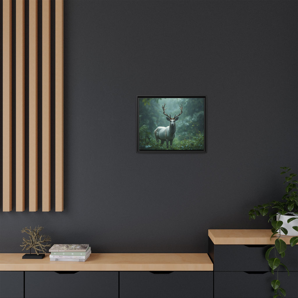 Framed Canvas Deer Forest Wildlife Wall Art