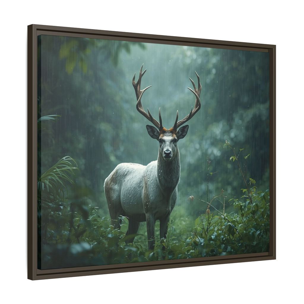 Framed Canvas Deer Forest Wildlife Wall Art