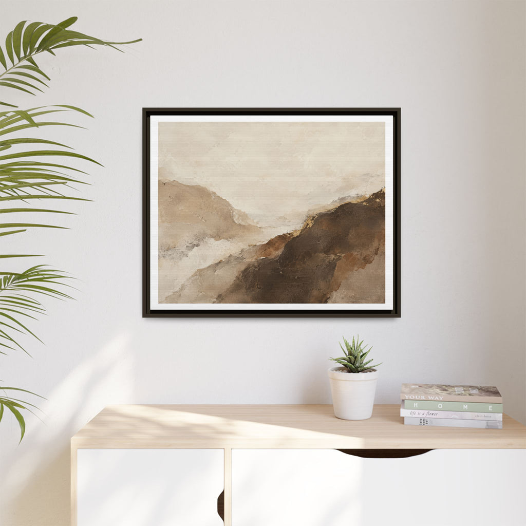 Abstract Neutral Landscape Framed Canvas Wall Art
