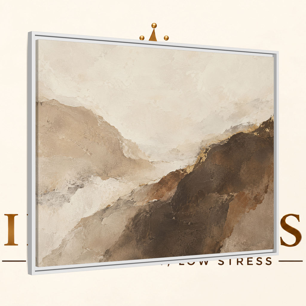 Abstract Neutral Landscape Framed Canvas Wall Art