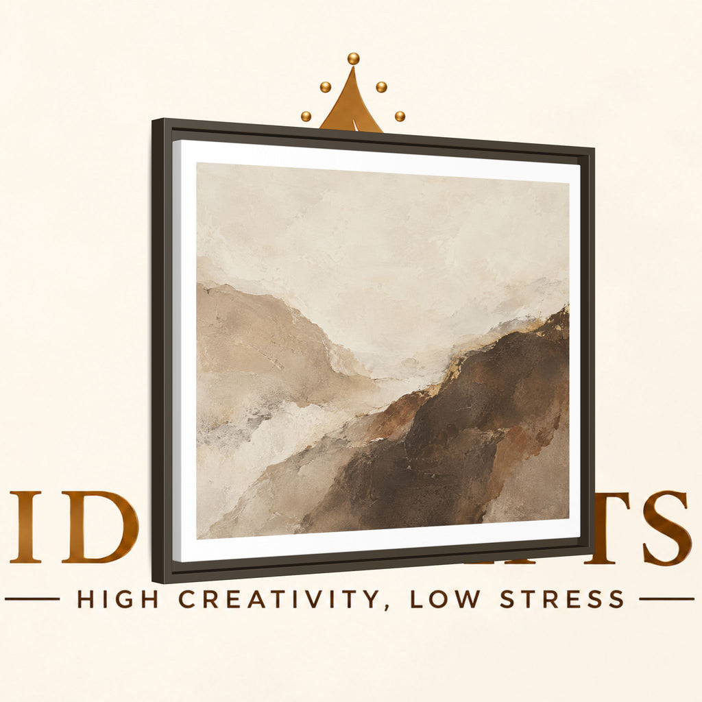 Abstract Neutral Landscape Framed Canvas Wall Art