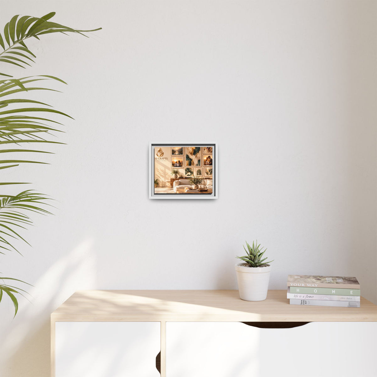 Framed Canvas Wall Art – Cozy Boho Living Room Gallery Decor
