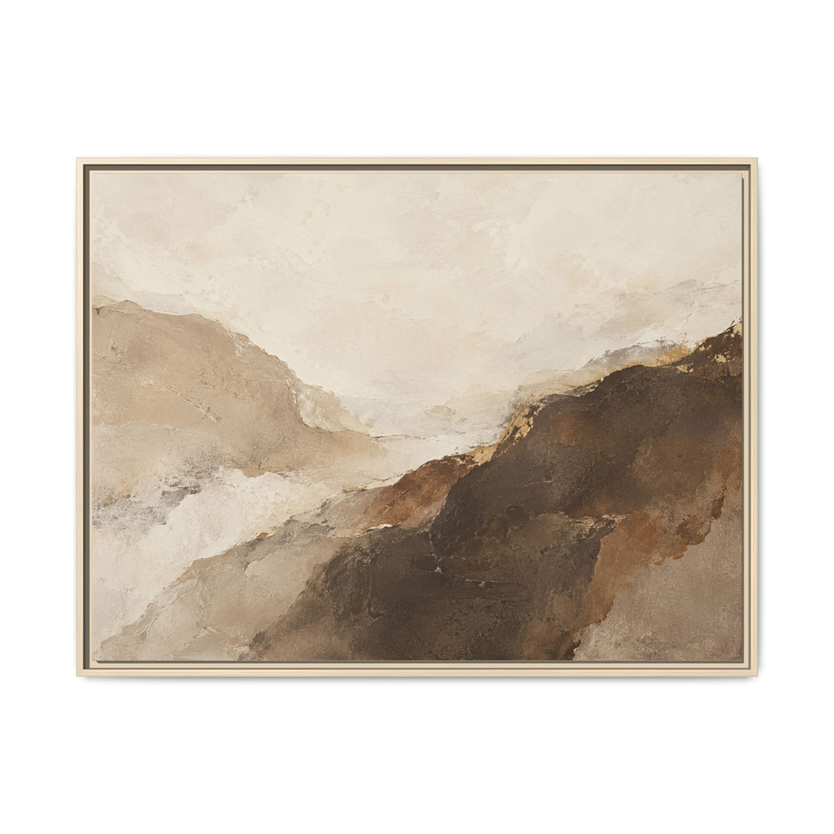 Abstract Neutral Landscape Framed Canvas Wall Art