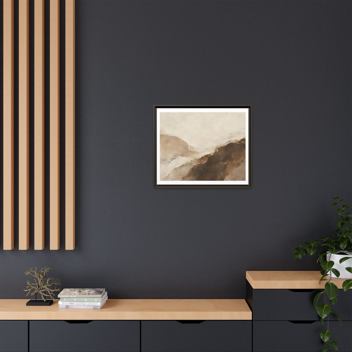 Abstract Neutral Landscape Framed Canvas Wall Art