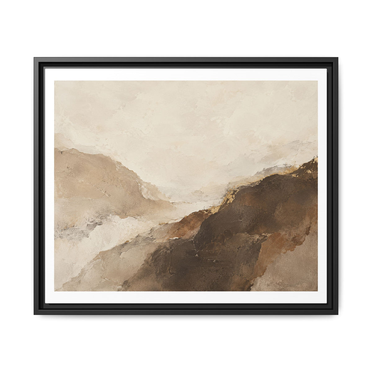Abstract Neutral Landscape Framed Canvas Wall Art