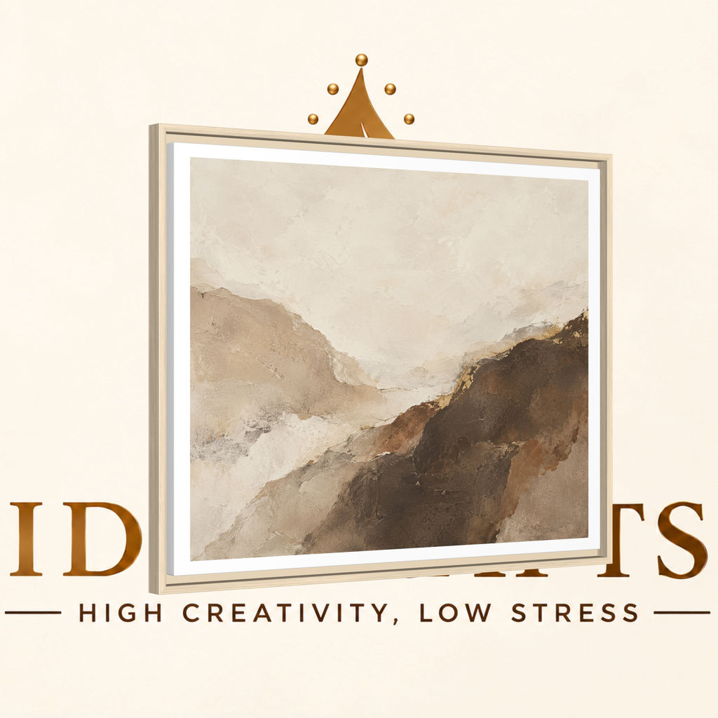 Abstract Neutral Landscape Framed Canvas Wall Art