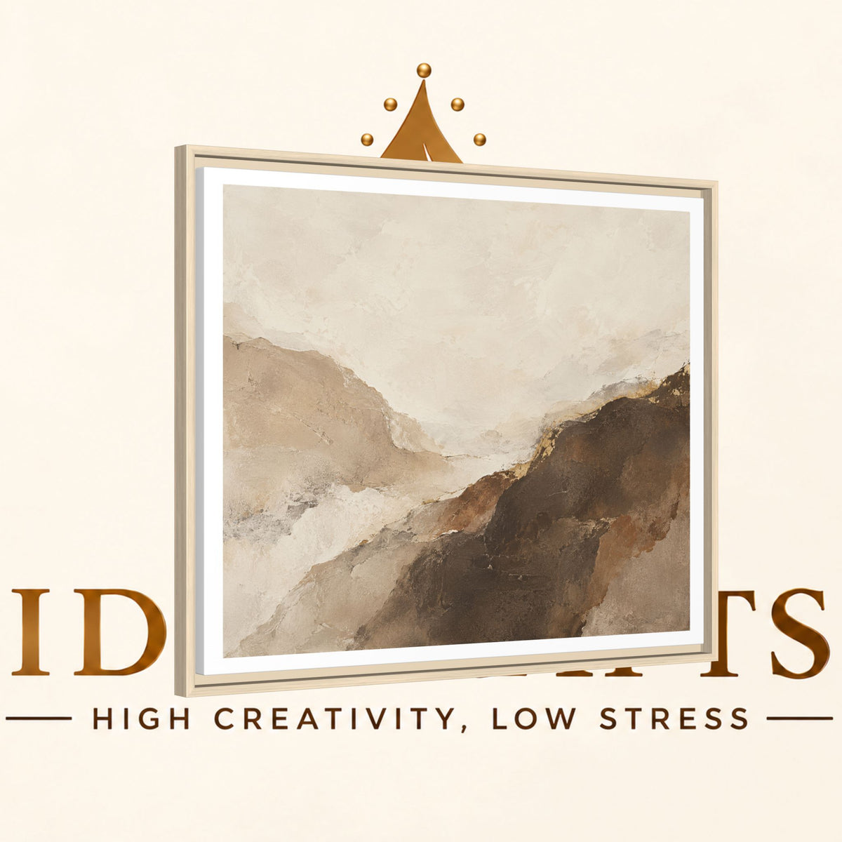 Abstract Neutral Landscape Framed Canvas Wall Art