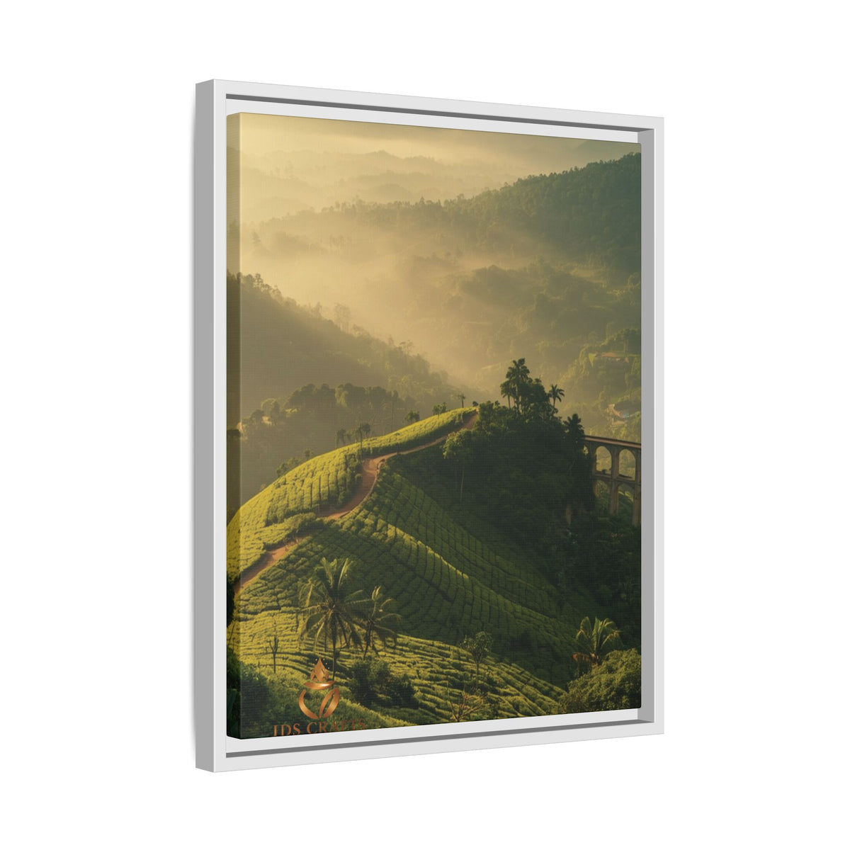 Framed Canvas – Misty Mountain Vineyard Landscape Wall Art