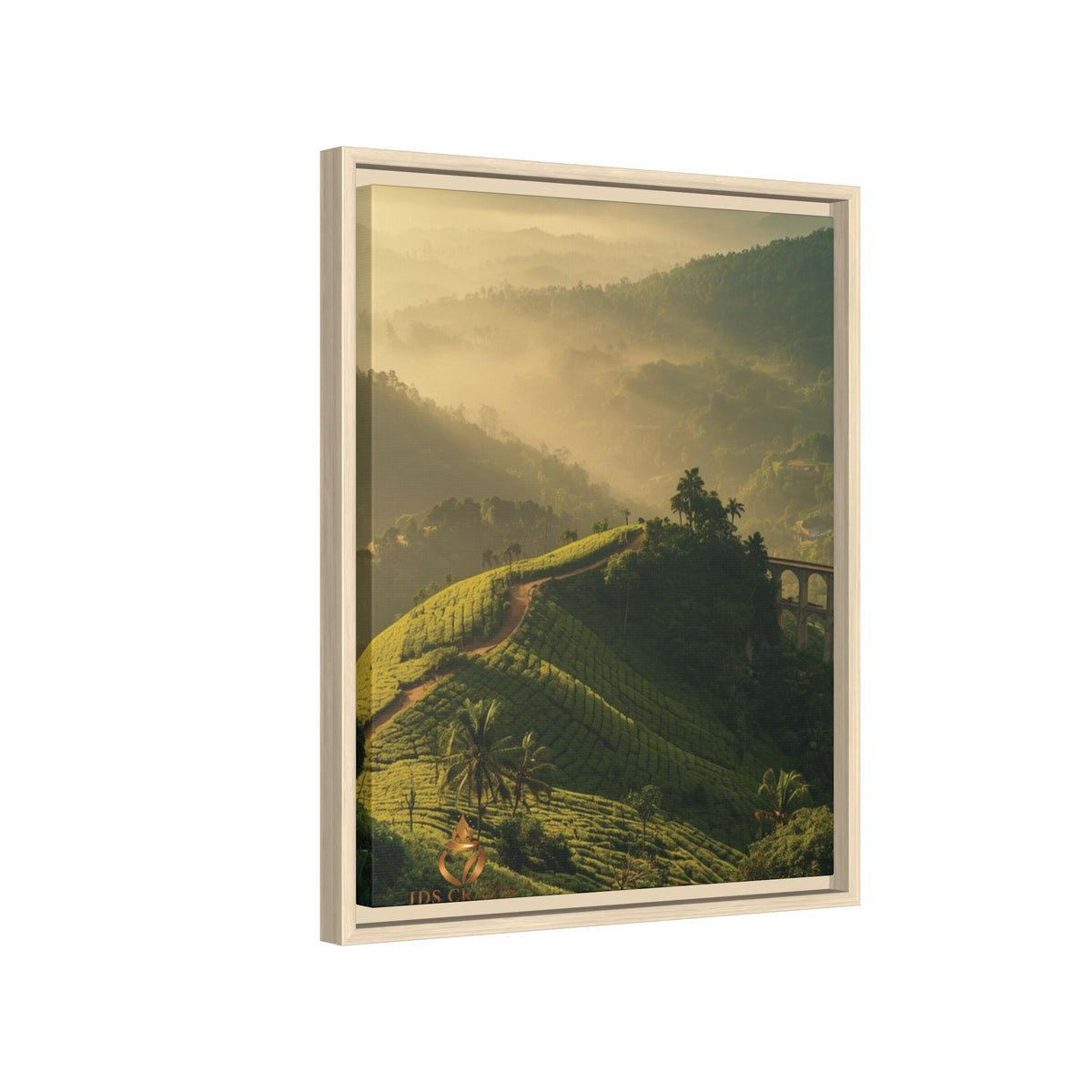 Framed Canvas – Misty Mountain Vineyard Landscape Wall Art