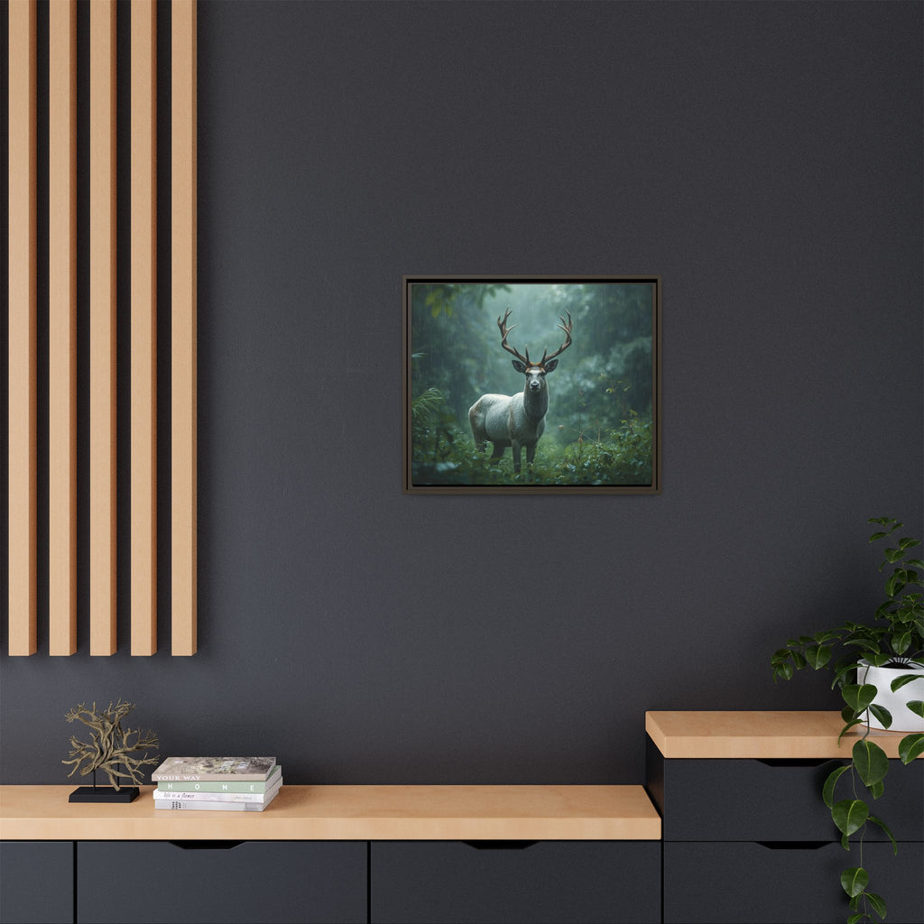 Framed Canvas Deer Forest Wildlife Wall Art