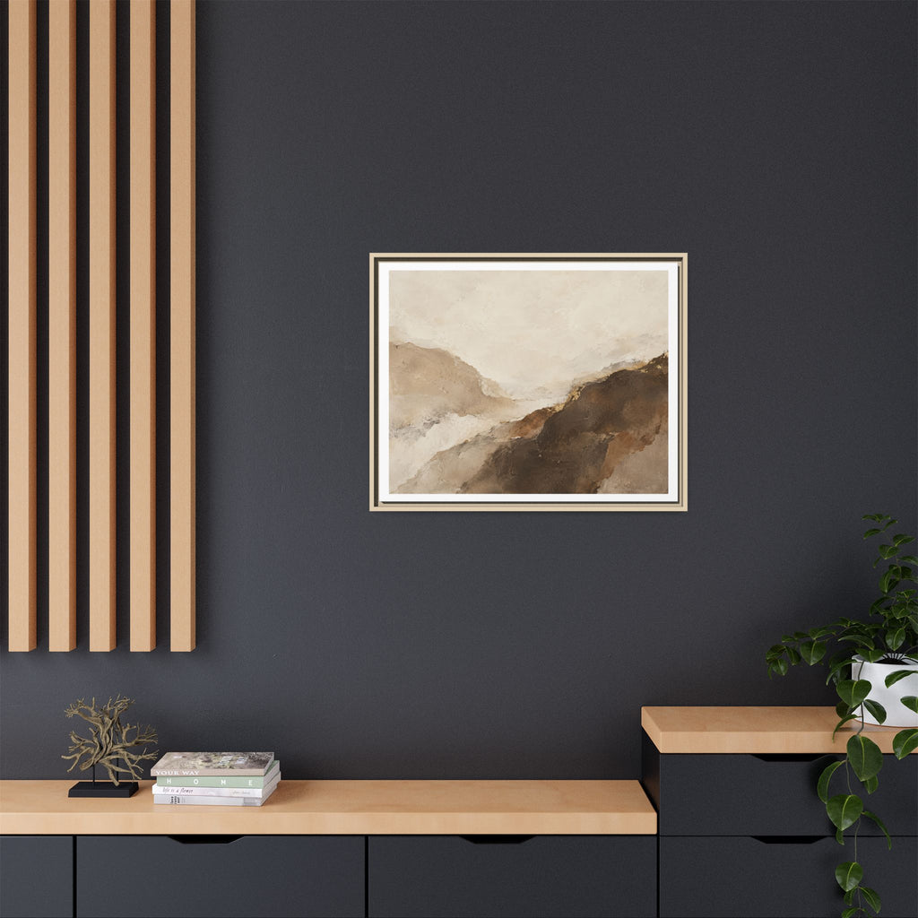 Abstract Neutral Landscape Framed Canvas Wall Art
