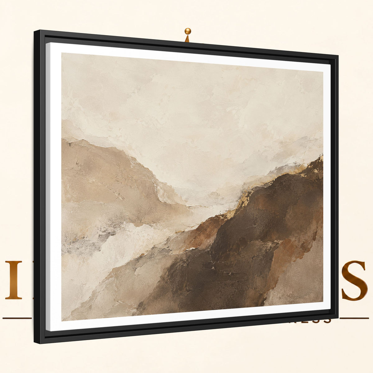 Abstract Neutral Landscape Framed Canvas Wall Art