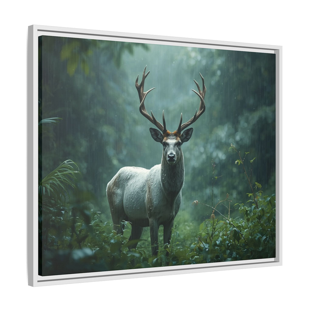 Framed Canvas Deer Forest Wildlife Wall Art