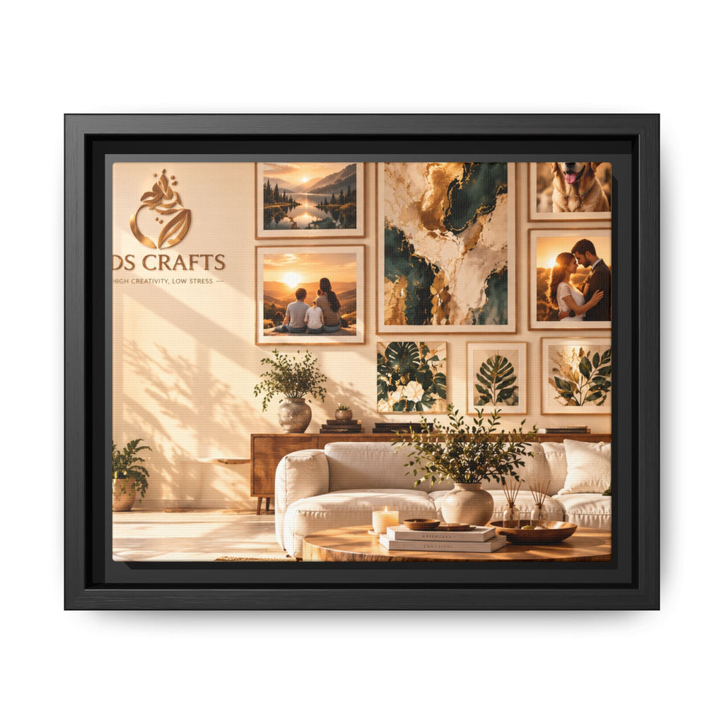 Framed Canvas Wall Art – Cozy Boho Living Room Gallery Decor