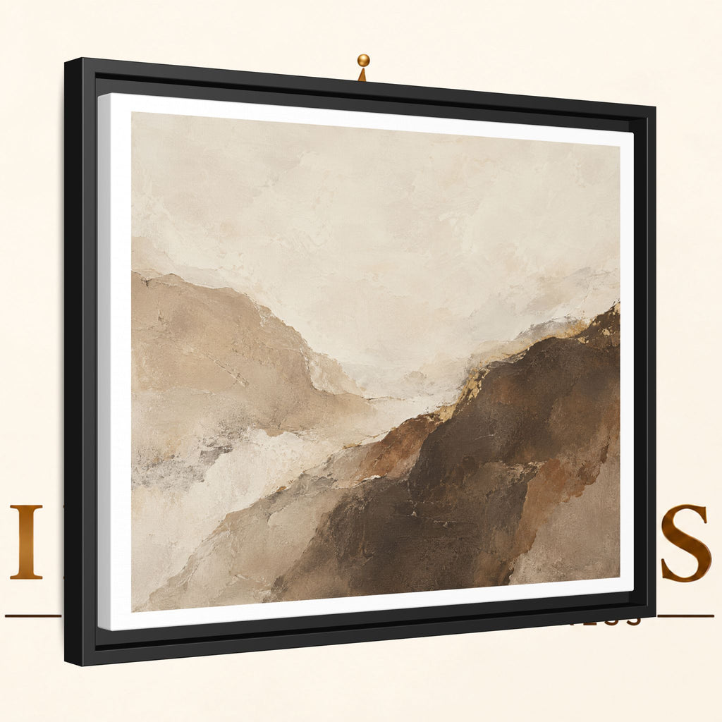 Abstract Neutral Landscape Framed Canvas Wall Art