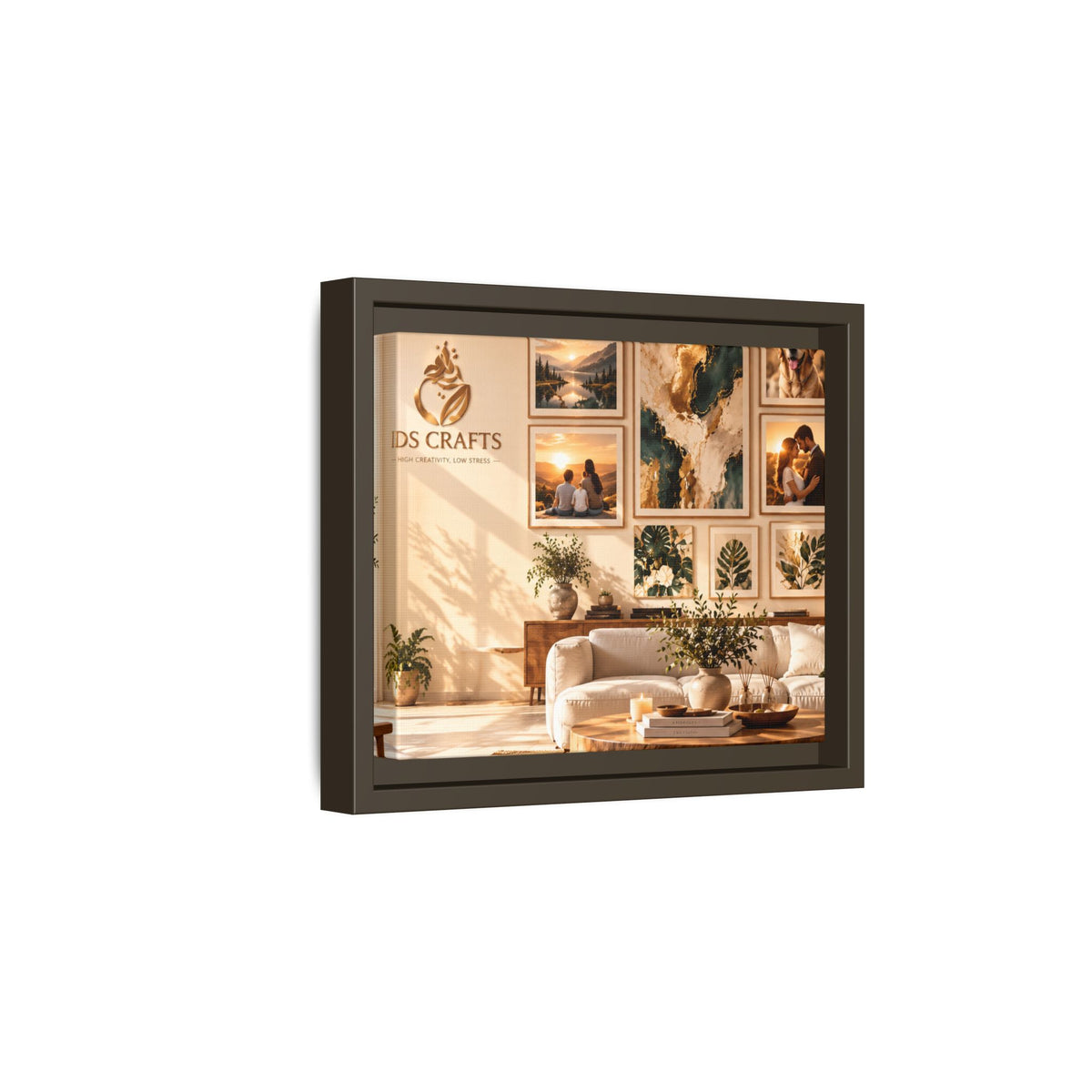 Framed Canvas Wall Art – Cozy Boho Living Room Gallery Decor