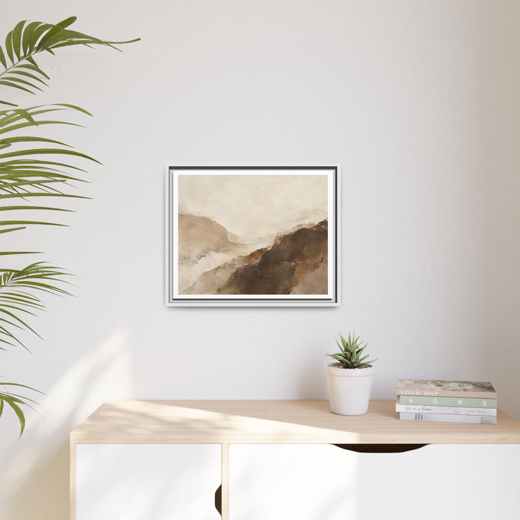 Abstract Neutral Landscape Framed Canvas Wall Art