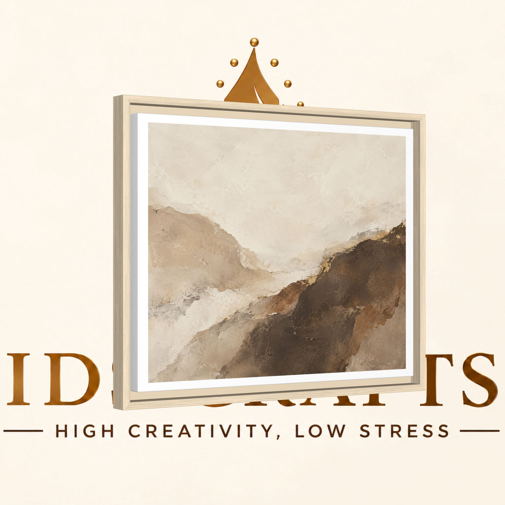 Abstract Neutral Landscape Framed Canvas Wall Art