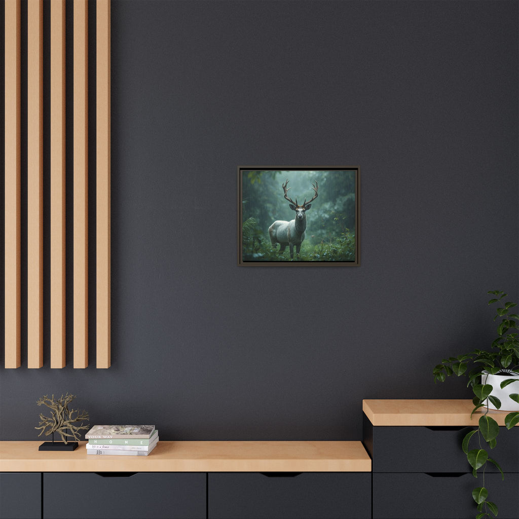 Framed Canvas Deer Forest Wildlife Wall Art