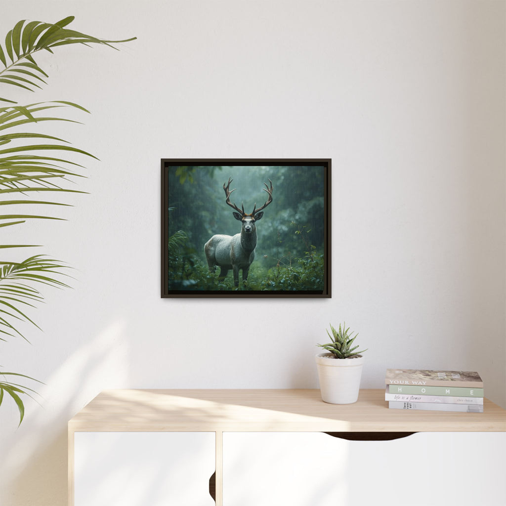 Framed Canvas Deer Forest Wildlife Wall Art