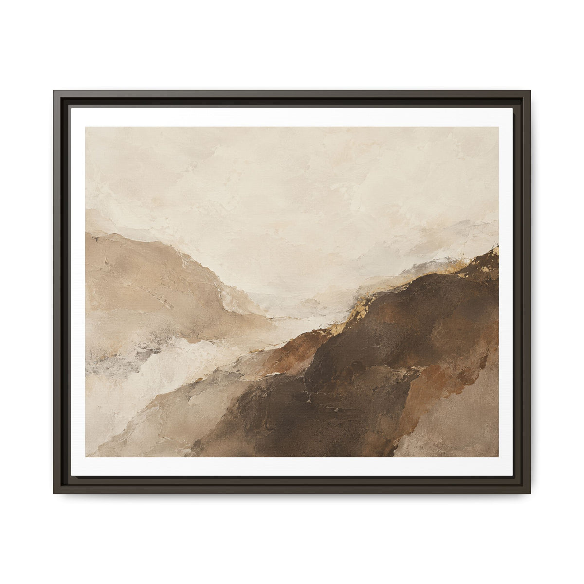 Abstract Neutral Landscape Framed Canvas Wall Art