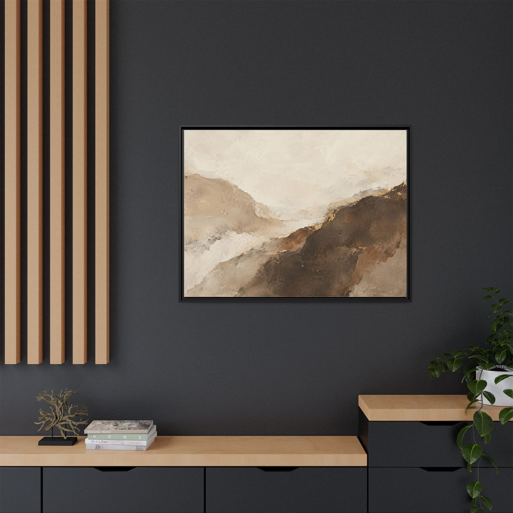 Abstract Neutral Landscape Framed Canvas Wall Art