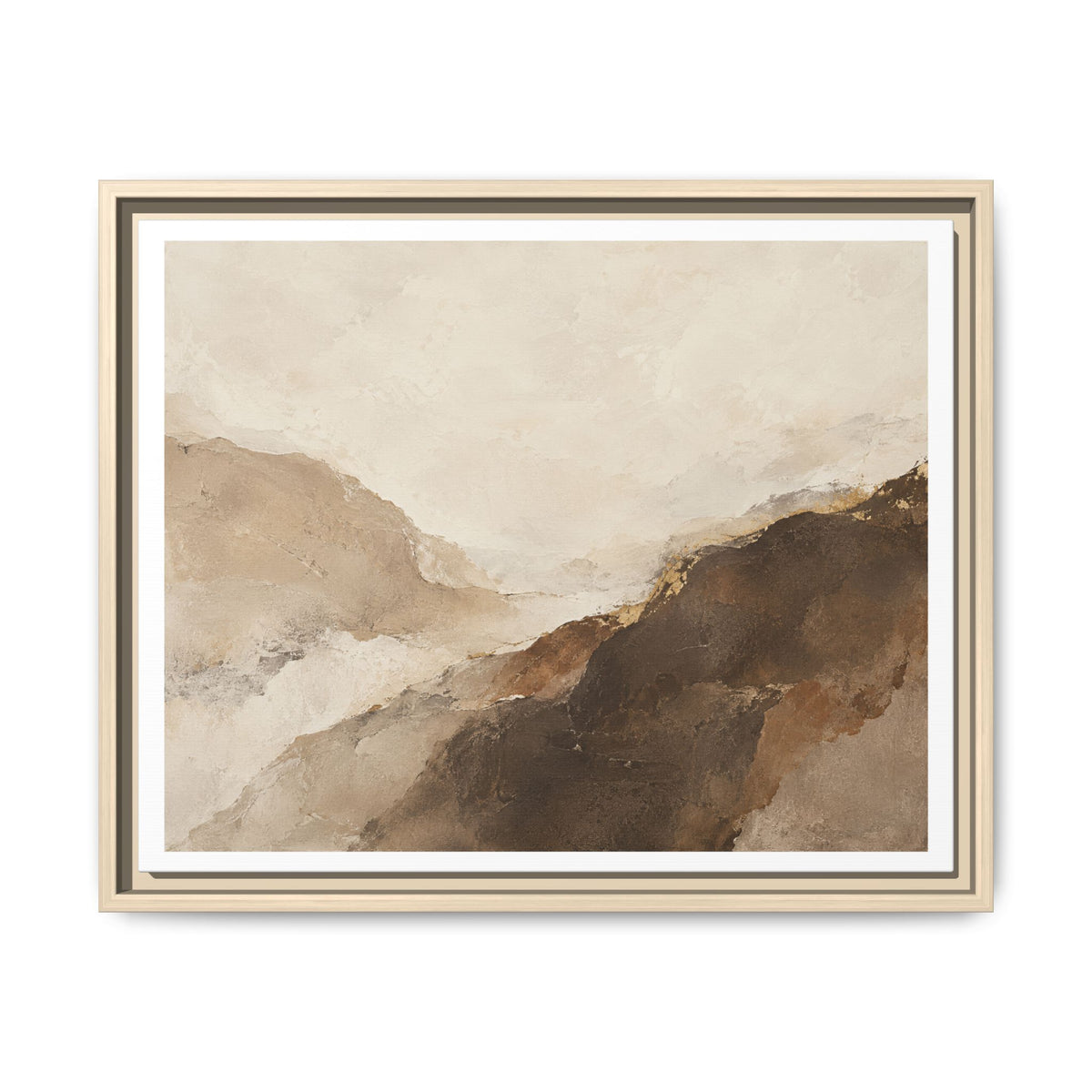 Abstract Neutral Landscape Framed Canvas Wall Art