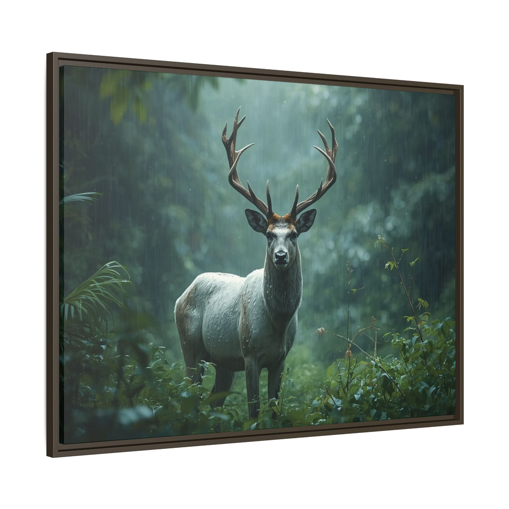 Framed Canvas Deer Forest Wildlife Wall Art