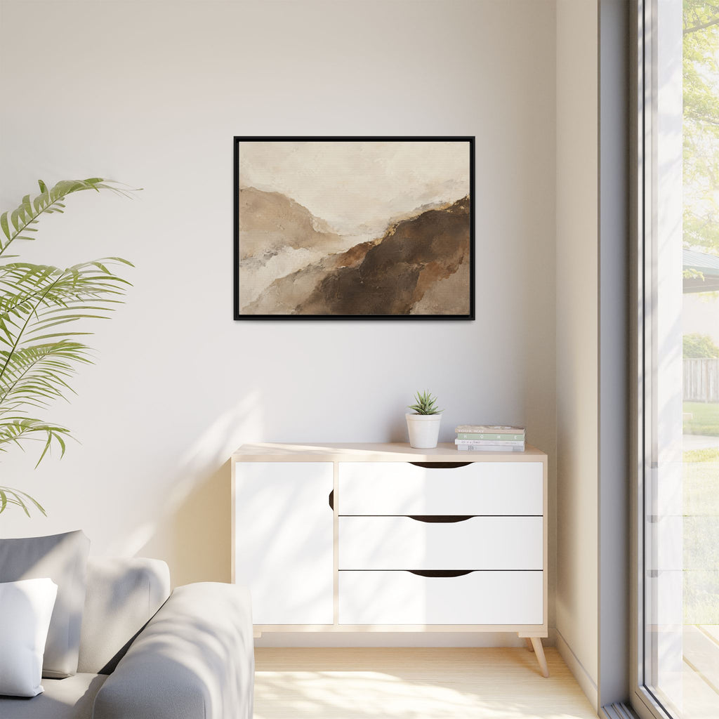 Abstract Neutral Landscape Framed Canvas Wall Art