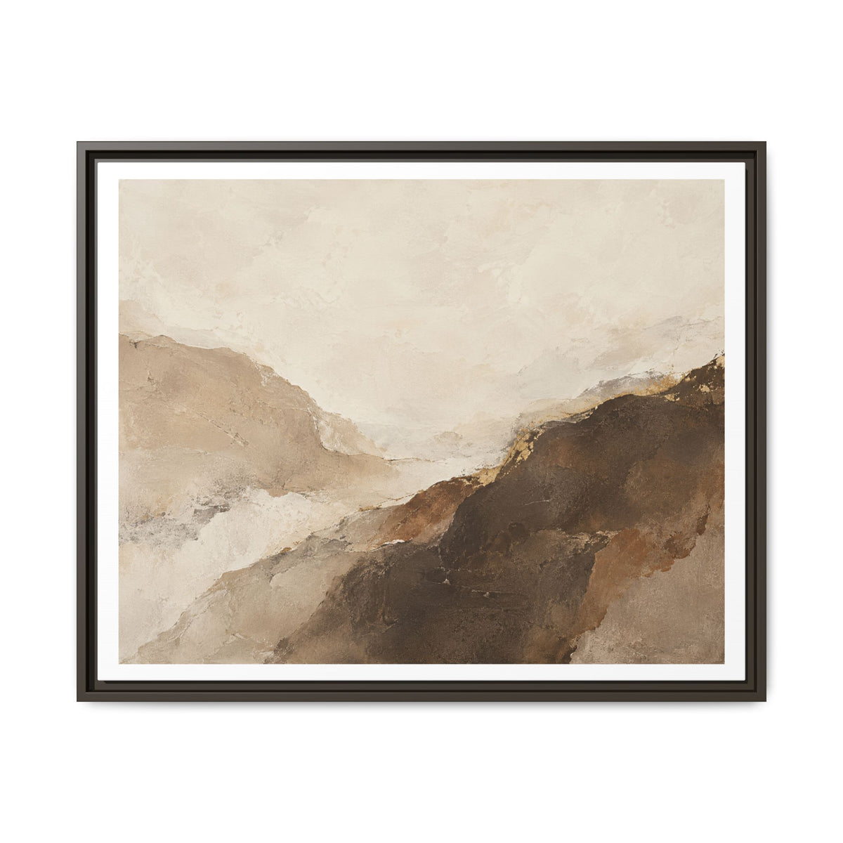 Abstract Neutral Landscape Framed Canvas Wall Art