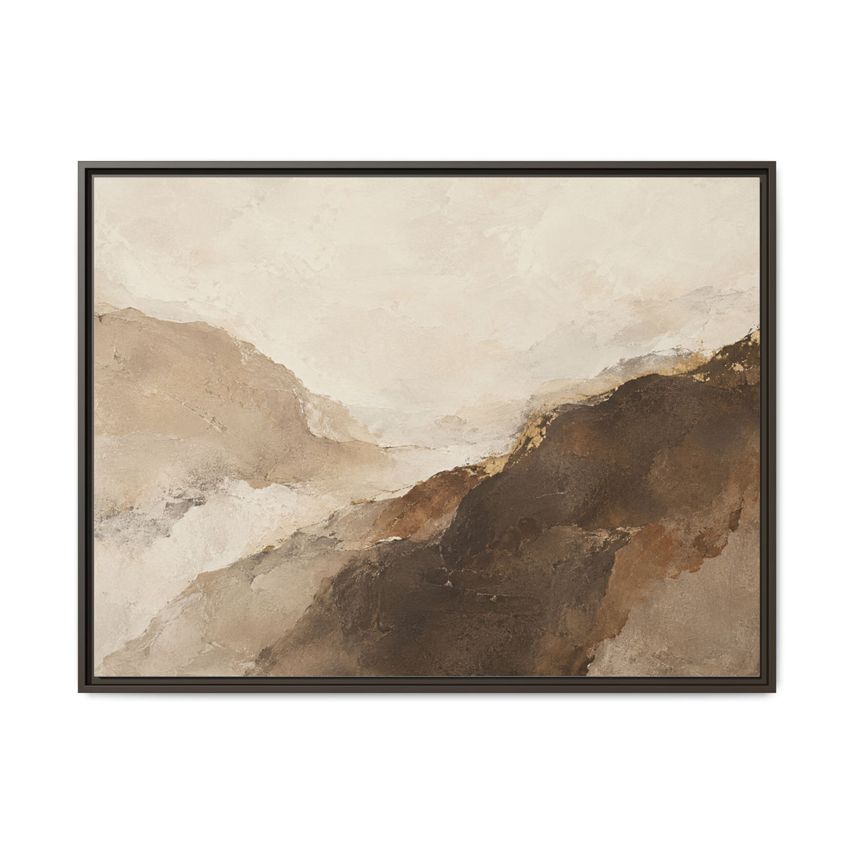 Abstract Neutral Landscape Framed Canvas Wall Art