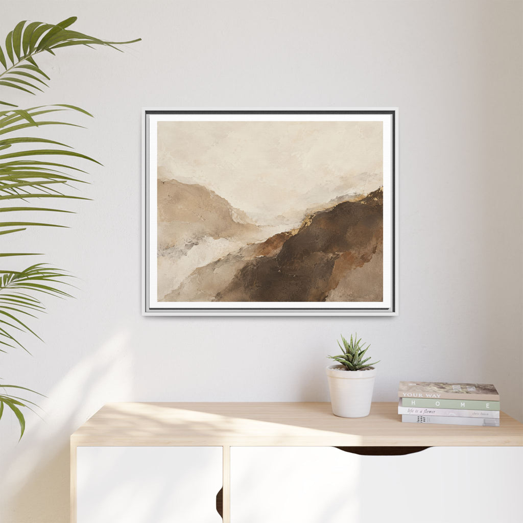 Abstract Neutral Landscape Framed Canvas Wall Art