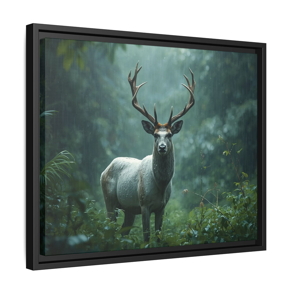 Framed Canvas Deer Forest Wildlife Wall Art