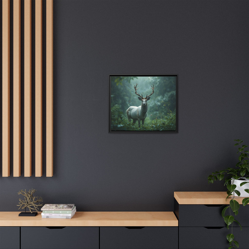 Framed Canvas Deer Forest Wildlife Wall Art