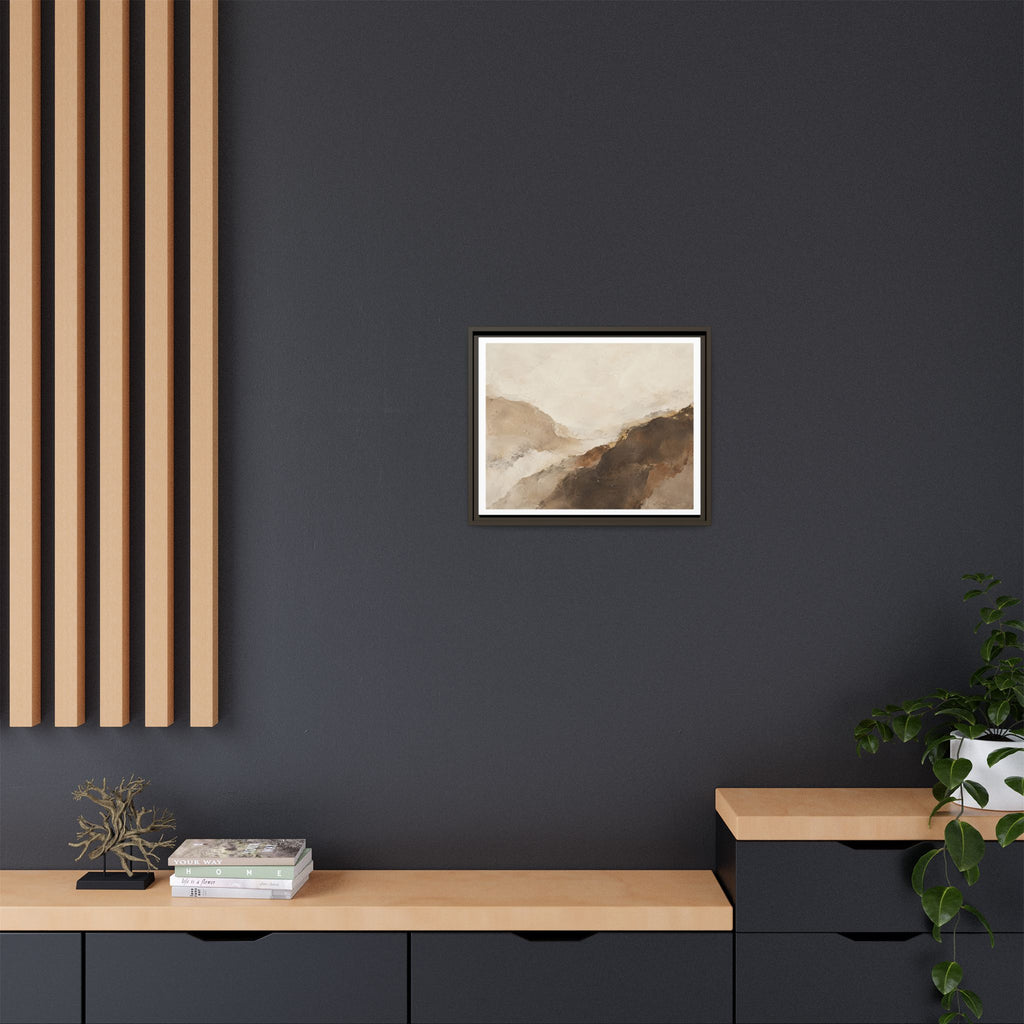 Abstract Neutral Landscape Framed Canvas Wall Art
