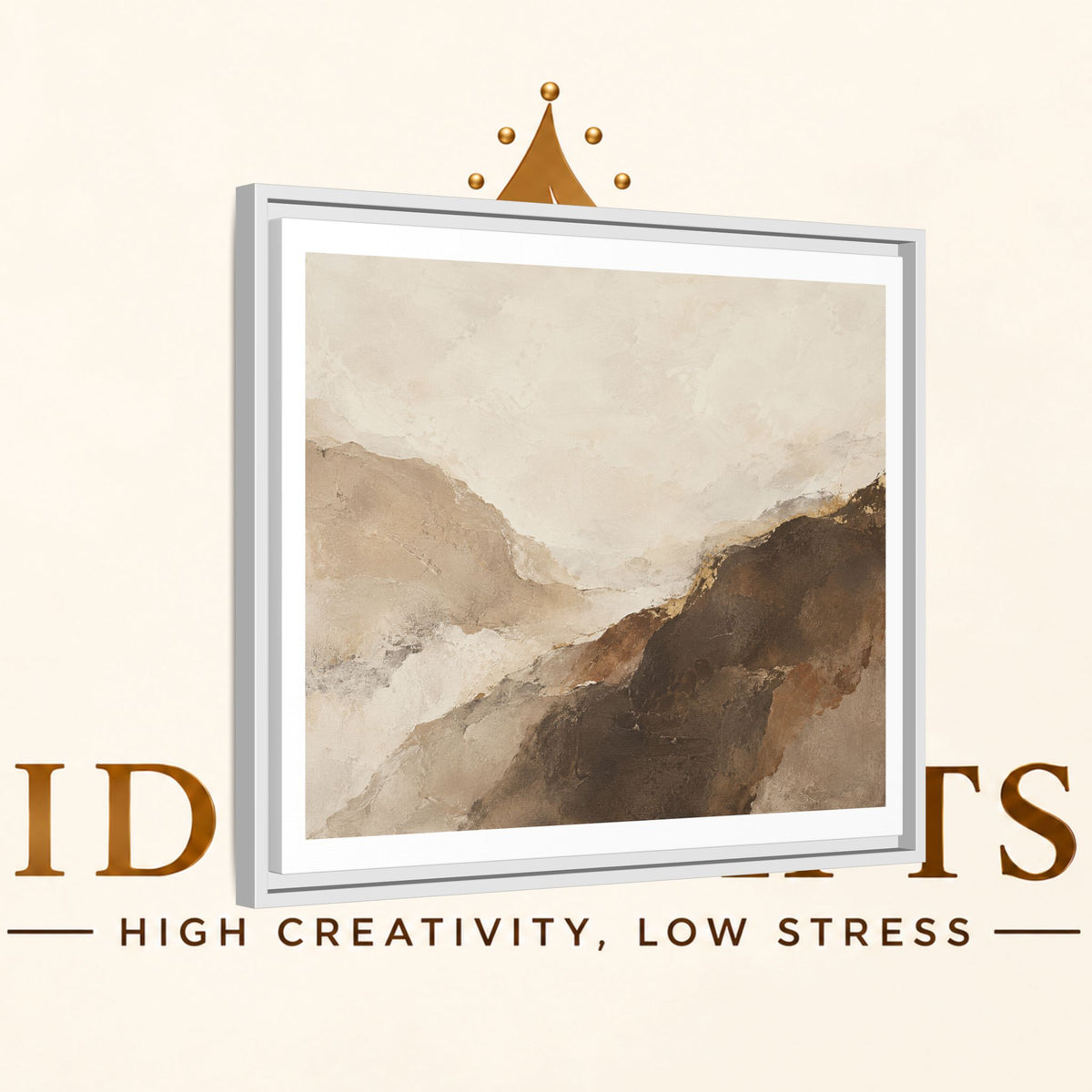 Abstract Neutral Landscape Framed Canvas Wall Art
