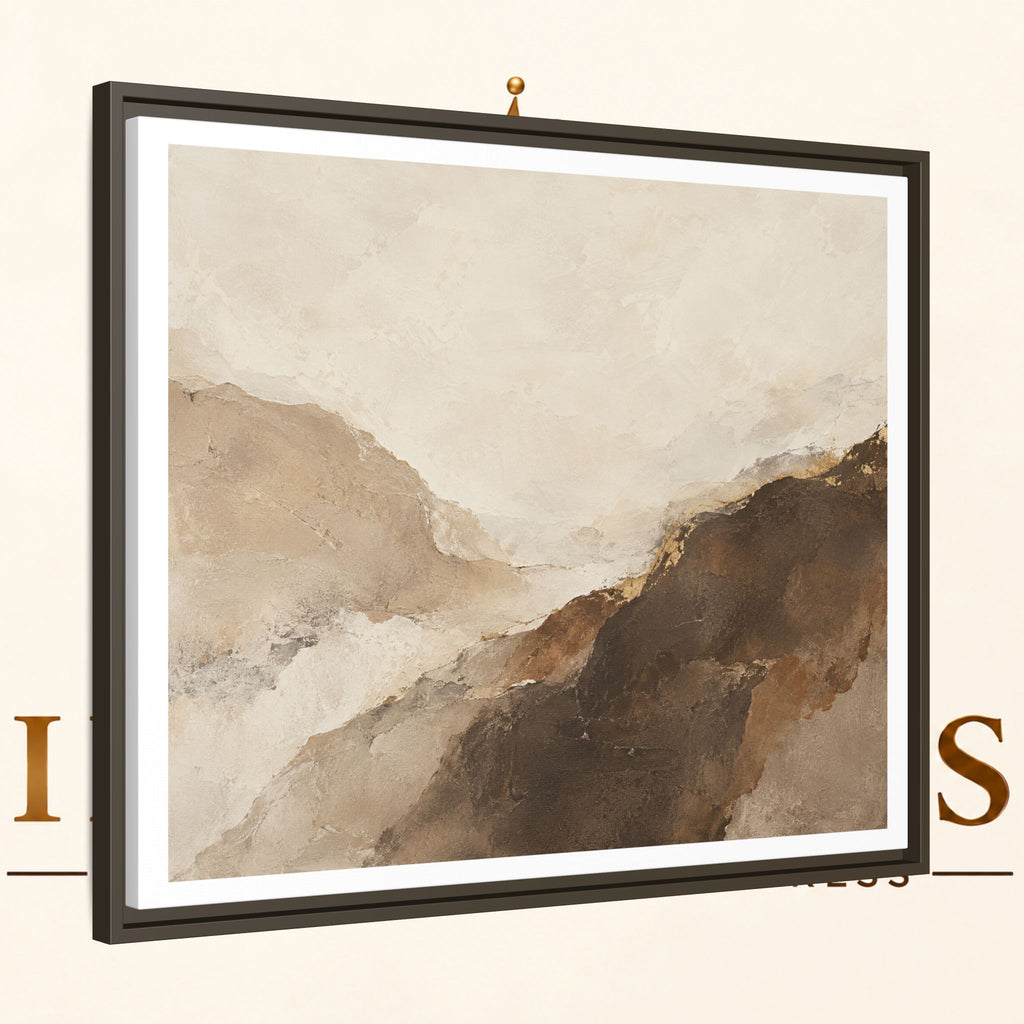 Abstract Neutral Landscape Framed Canvas Wall Art