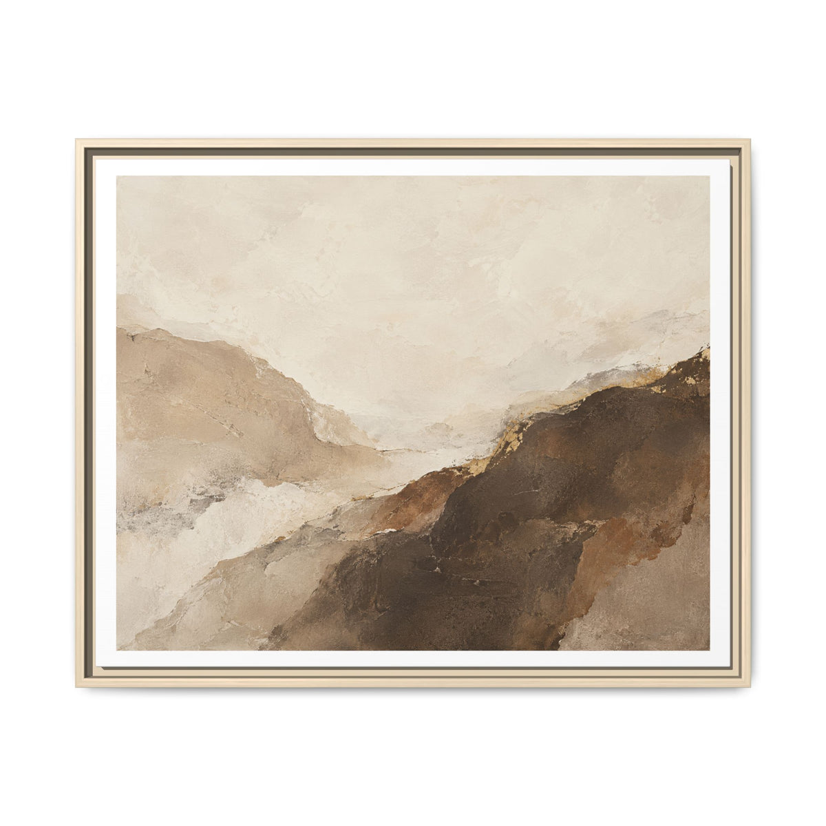 Abstract Neutral Landscape Framed Canvas Wall Art