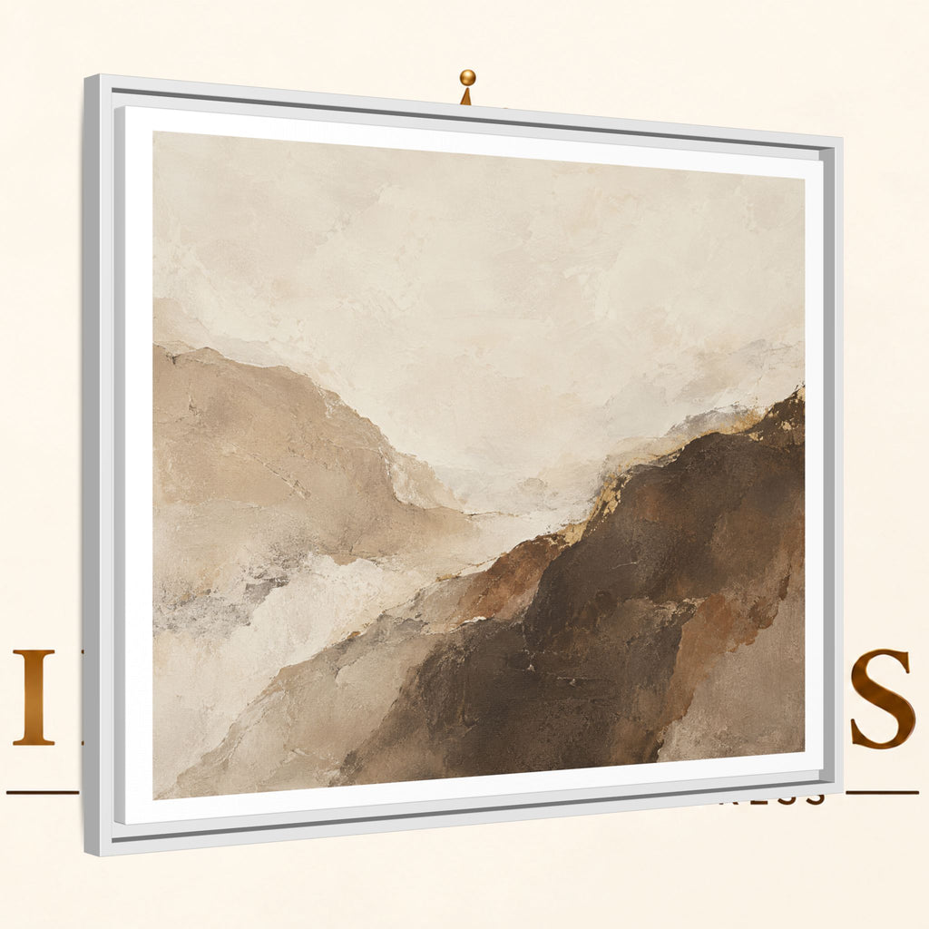 Abstract Neutral Landscape Framed Canvas Wall Art