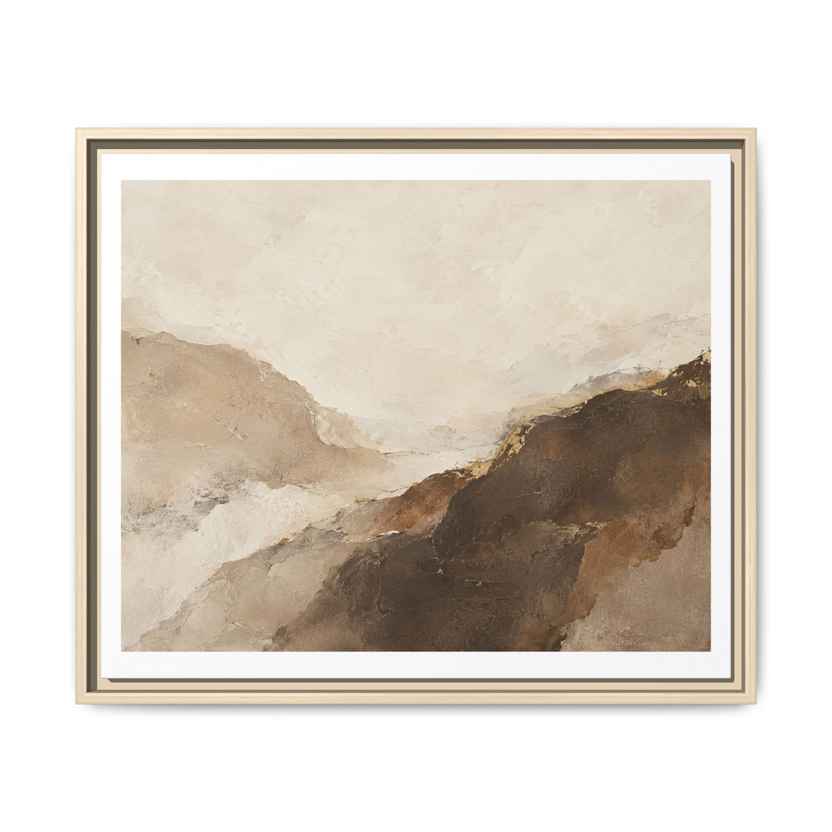 Abstract Neutral Landscape Framed Canvas Wall Art
