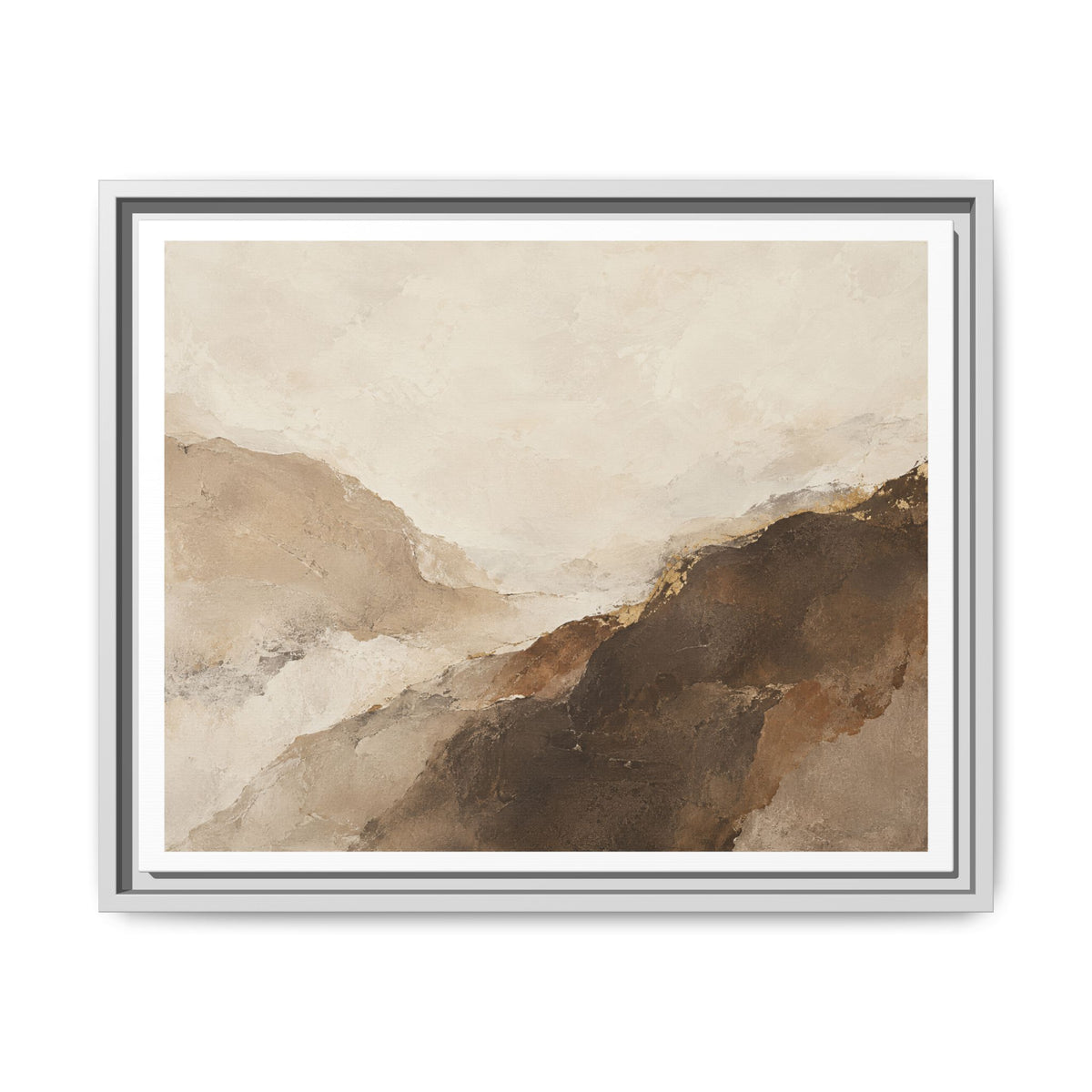 Abstract Neutral Landscape Framed Canvas Wall Art