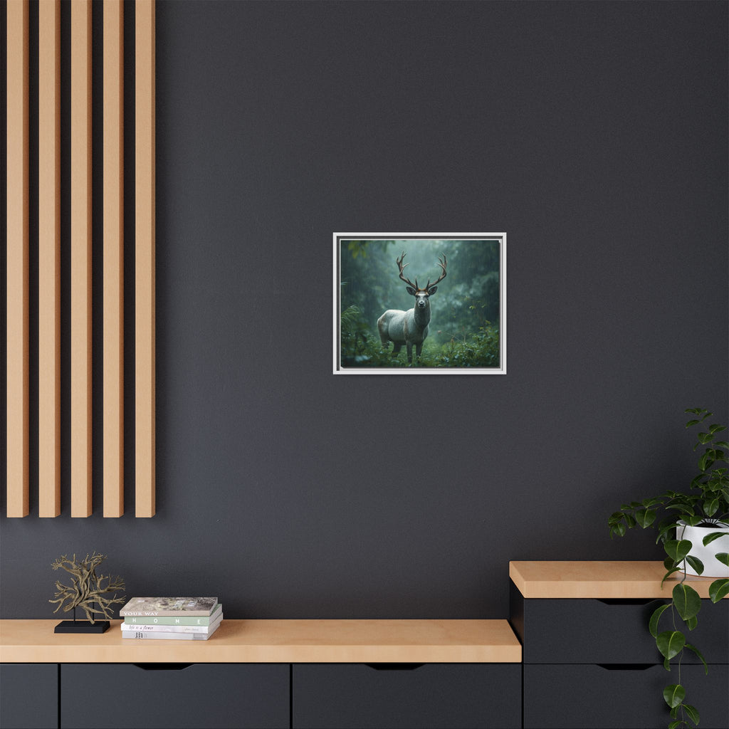 Framed Canvas Deer Forest Wildlife Wall Art