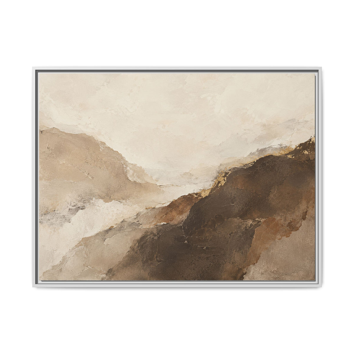 Abstract Neutral Landscape Framed Canvas Wall Art
