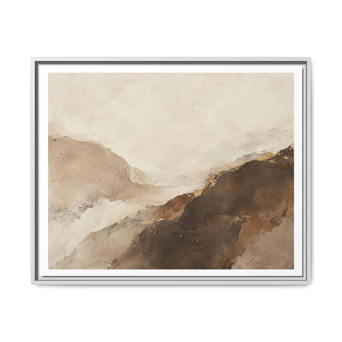 Abstract Neutral Landscape Framed Canvas Wall Art